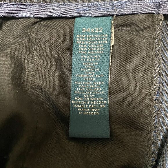 Perry Ellis Men's Charcoal Dress Pants 34x32 Flat Front Style 43HB7304 - Picture 8 of 8